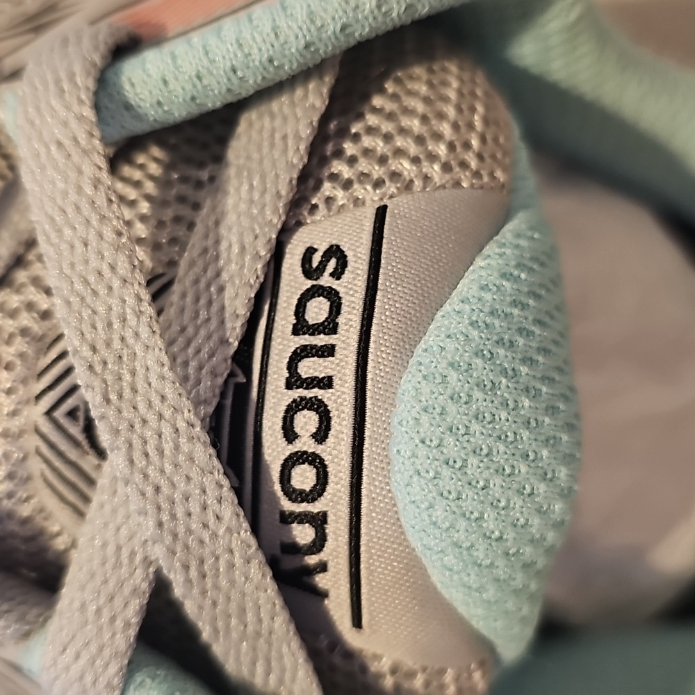 Saucony Cohesion 13 Grey/Mint Womans Athletic Shoes 9.5 Excellent Condition - Picture 6 of 7